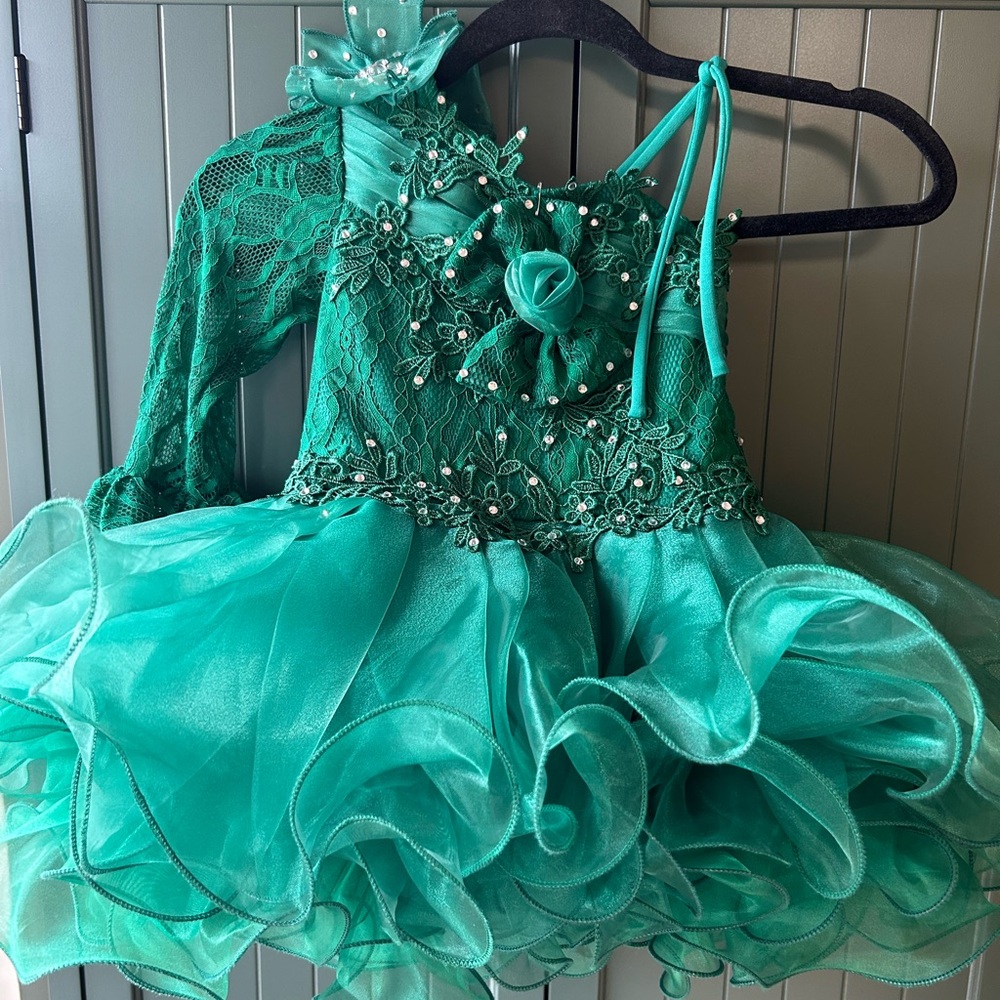 4T Emerald Green Cupcake Pageant Dress